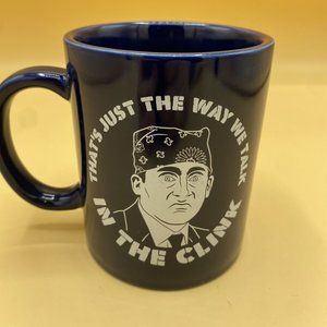 Prison Mike coffee cup - mug - funko brand - the office - navy blue.